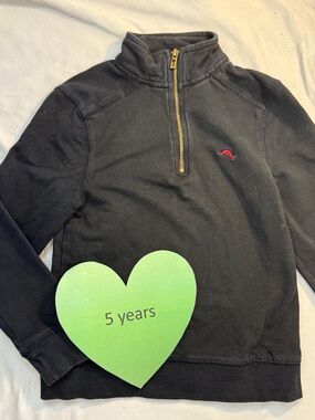 Tommy Bahama Black Zip Up Top with High Collar